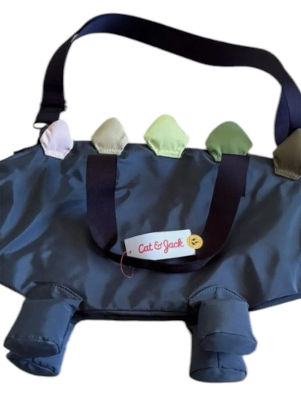 Cat & Jack Stegosaurus Dinosaur Duffel Bag Green Teal Kids Travel Overnight Bag